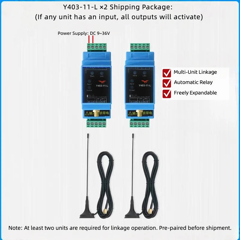 1DI+1DO LoRa Wireless Multi-Node I/O Sync Module