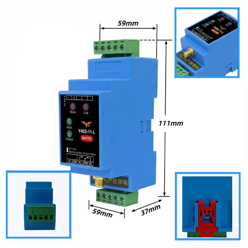 1DI+1DO LoRa Wireless One-to-Many I/O Sync Module