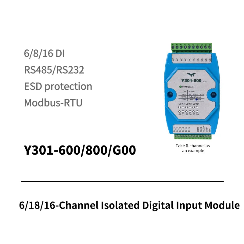 Y301-600/800/G00 6/8/16-Channel Isolated Digital Input Module