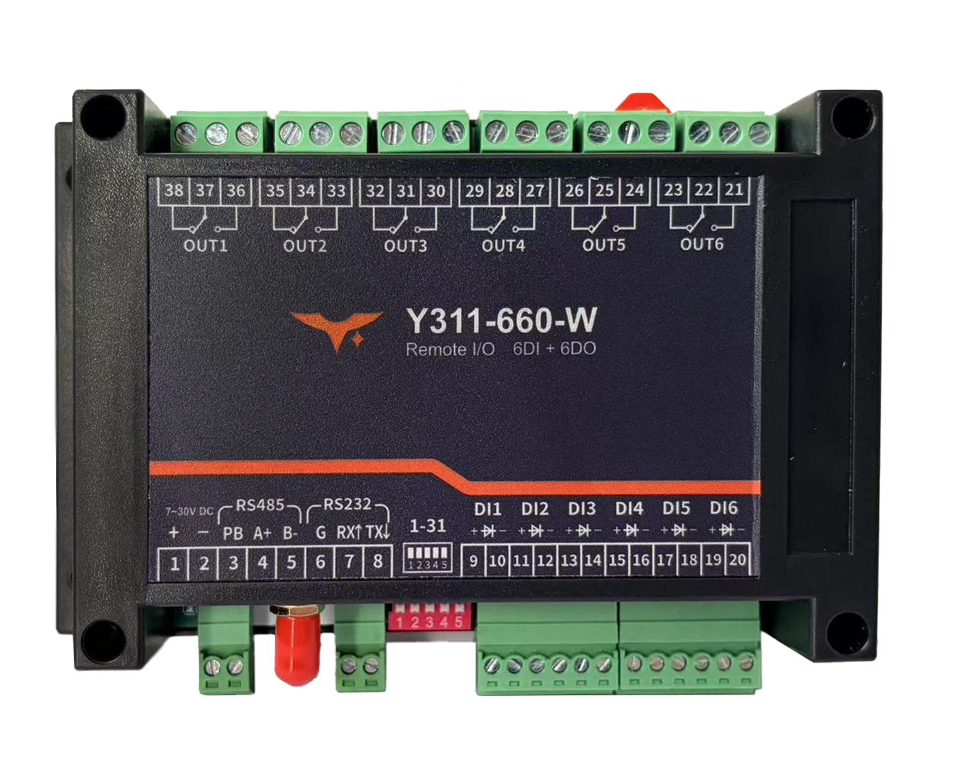 Y311-660-W/R 6DI + 6DO Remote I/O Module