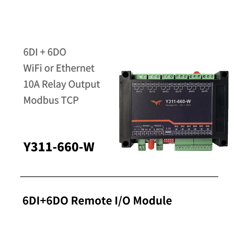 Y311-660-W/R 6DI + 6DO Remote I/O Module
